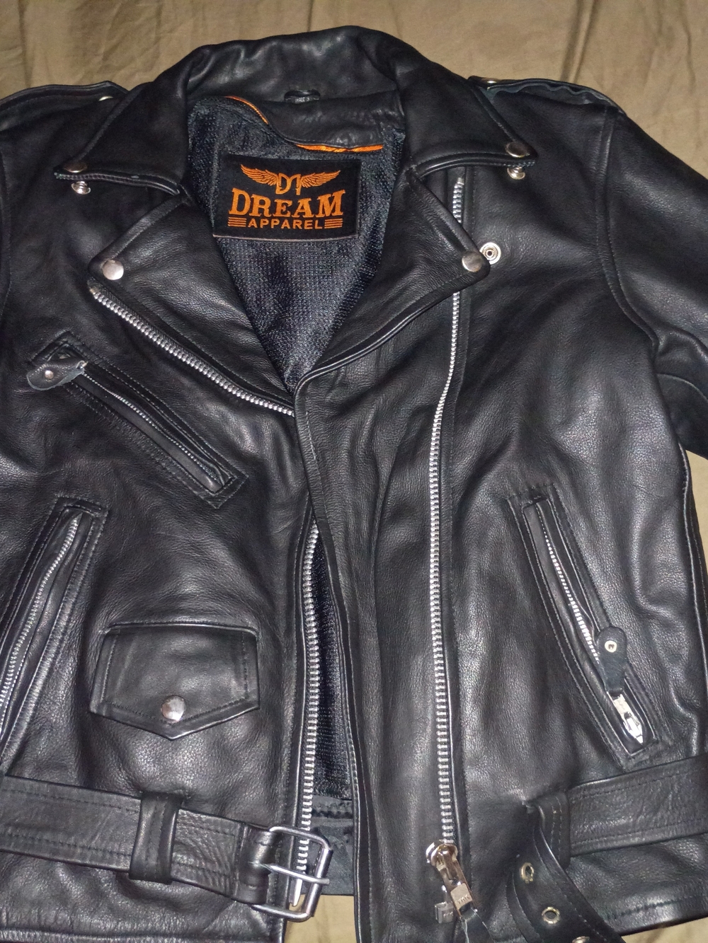 Dream Apparel Black Leather Moto Jacket
